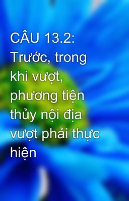 CÂU 13.2: Trước, trong khi vượt, phương tiện thủy nội địa vượt phải thực hiện