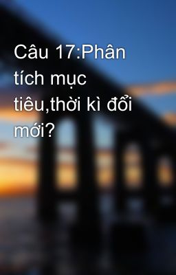 Câu 17:Phân tích mục tiêu,thời kì đổi mới?