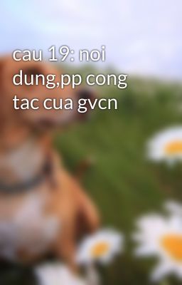 cau 19: noi dung,pp cong tac cua gvcn