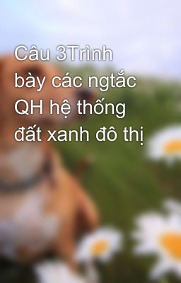 Câu 3Trình bày các ngtắc QH hệ thống đất xanh đô thị