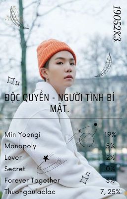 Độc quyền - Người tình bí mật! [FULL/ FANFICTION/ MIN YOONGI - BTS].